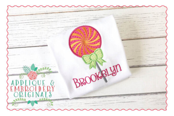 024 Lollipop with Bow Applique Design