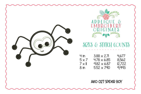 027 Spider Boy Applique Design - Image 3
