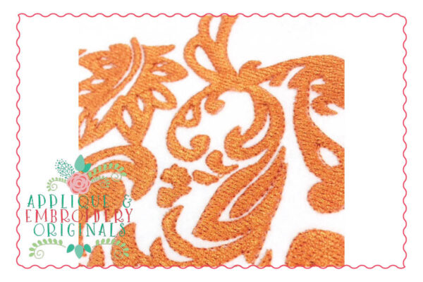 1394 Pumpkin Damask Embroidery Design - Image 3