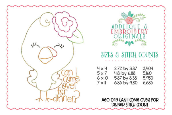049 Come For Dinner Turkey Applique Design - Image 4