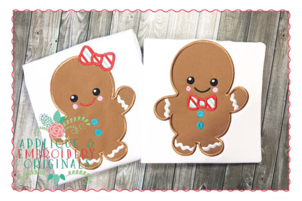102 Gingerbread Kids SET Applique Design