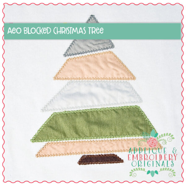 1219 Blocked Christmas Tree Applique Design - Image 2