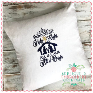1234 Silent Night Holy Night Embroidery Design
