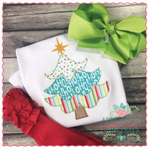 1247 Christmas Tree Simple Stitch Applique Design