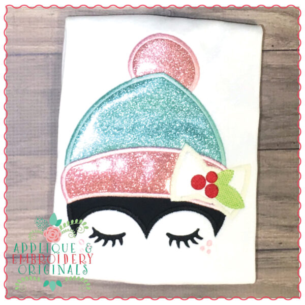 1250 Penguin Lashes Peeker Applique Design - Image 4