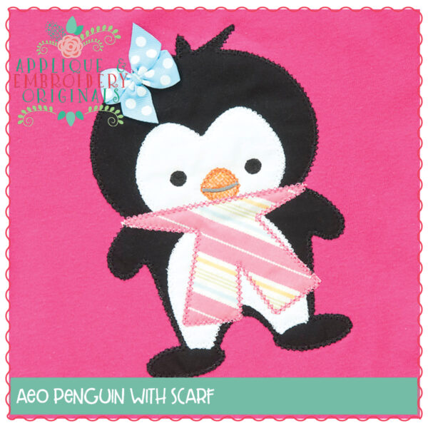 1283 Penguin with Scarf Applique Design - Image 2
