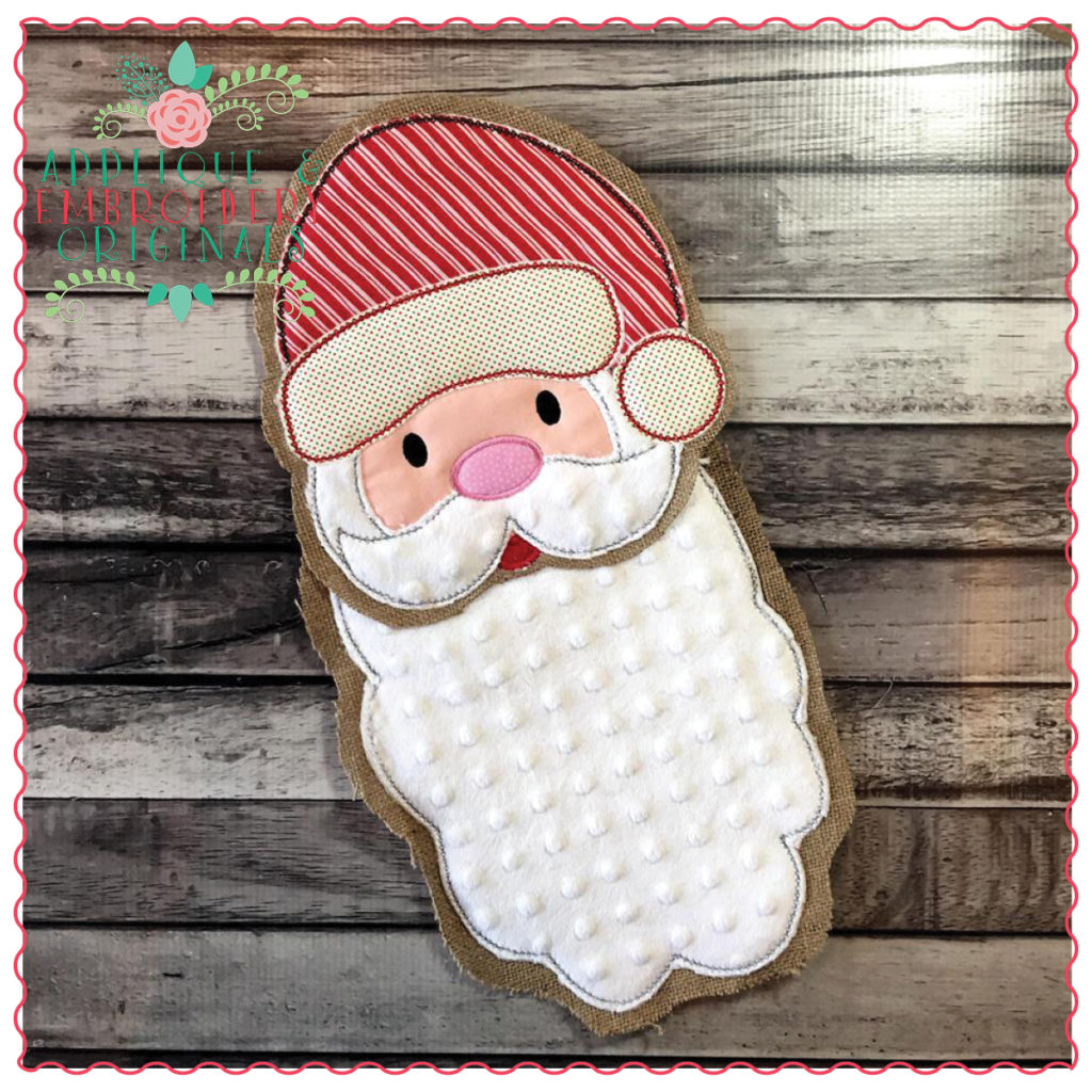 1297 Santa Christmas Door Hanger In-The-Hoop Applique Design - Applique ...