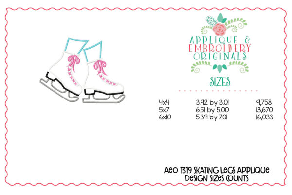 1319 Ice Skating Legs Applique Design - Image 4