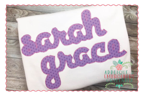 182 Applique Script Alpha Font Design