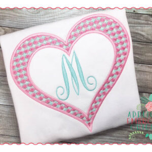 186 Heart Frame with Bursts Applique Design