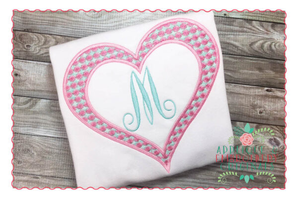 186 Heart Frame with Bursts Applique Design