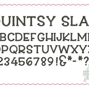 229 Quintsy Slab Embroidery Font