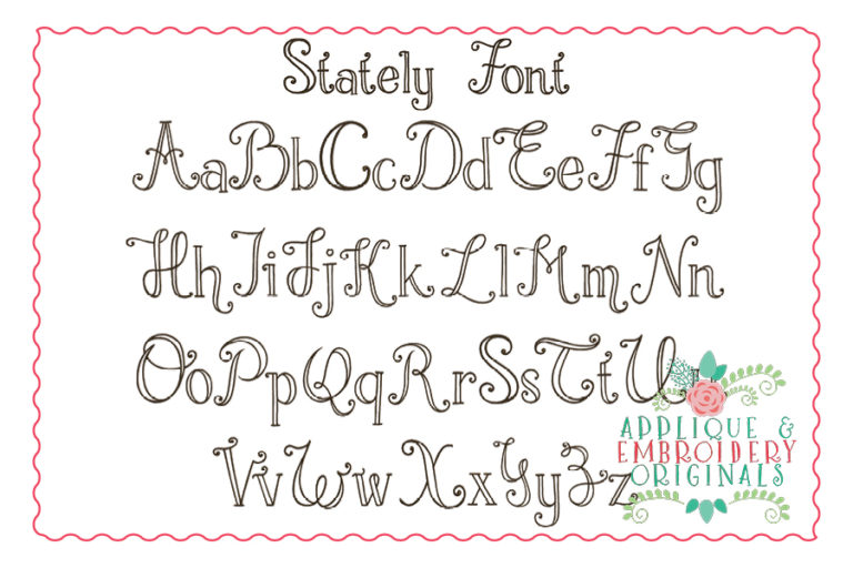 259 Stately Embroidery Font - Image 2