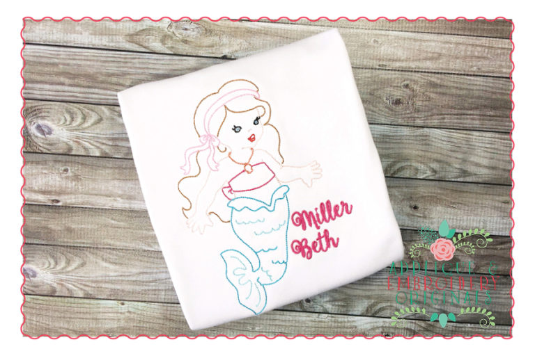 288 Vintage Mermaid Bean Stitch Embroidery