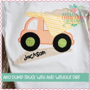 302 Dump Truck with and without Dirt Simple Stitch Applique Design