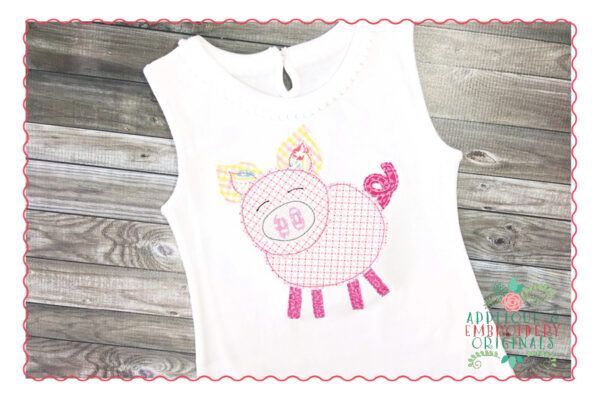 310 Pig Farm Barnyard Simple Stitch Bean Applique Design - Image 2