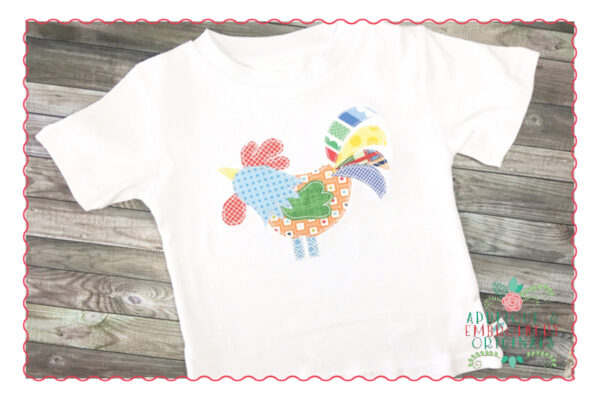 311 Rooster Barnyard Simple Stitch Applique Design - Image 2