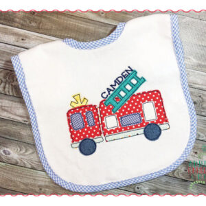 315 Fire Truck Simple Stitch Applique Design