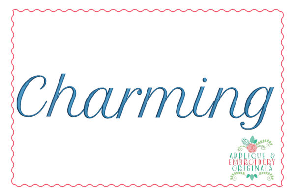 340 Charming Script Embroidery Font