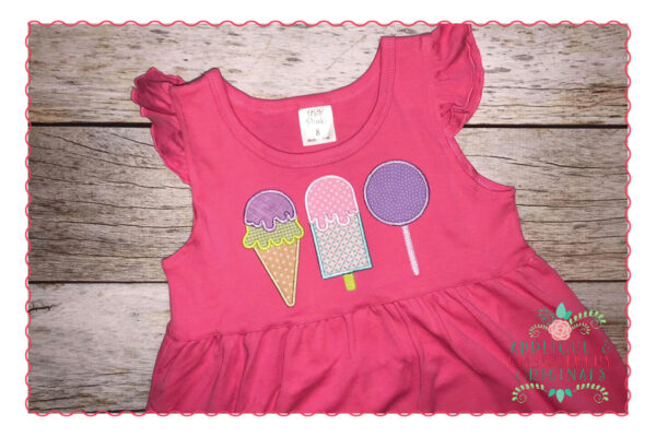 359 Treat Trio Ice Cream for Summer Applique Design