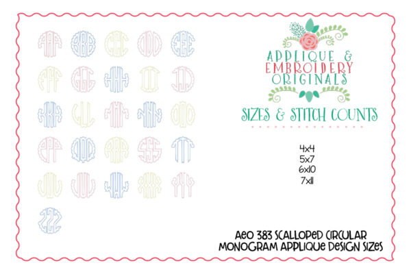 383 Scallop Circular Monogram Font - Image 7