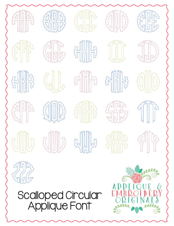 383 Scallop Circular Monogram Font - Image 6