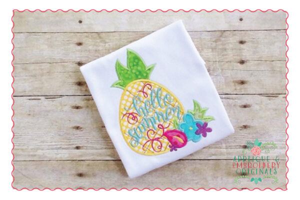 387 Pineapple Hello Sunshine Applique Design