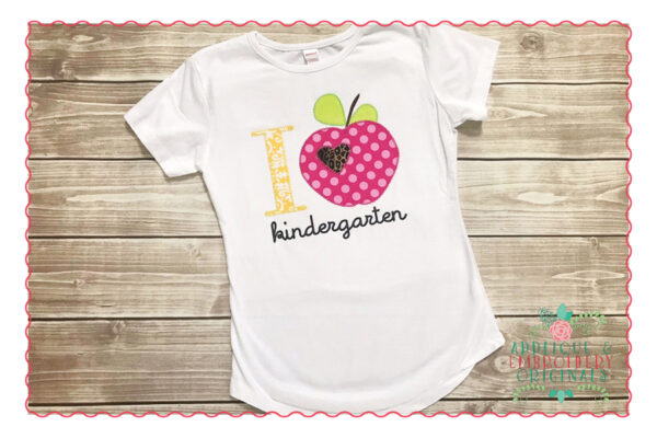 409 I Heart Grade with Apple Preschool, Kindergarten, 1st Applique Design - Image 4