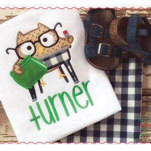 426 Owl Book and Pencil Desk Applique Design