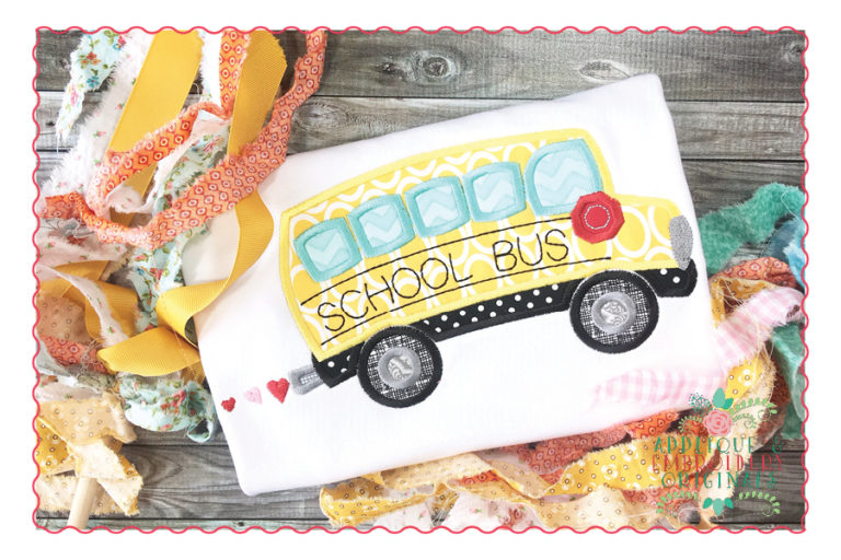 439 School Bus Applique Design