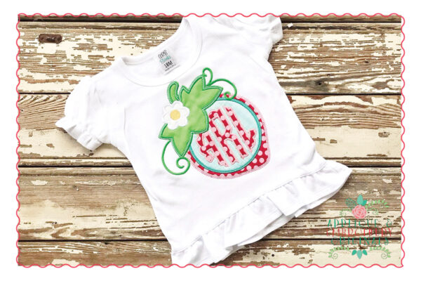 463 Strawberry Monogram Frame Applique Design - Image 4