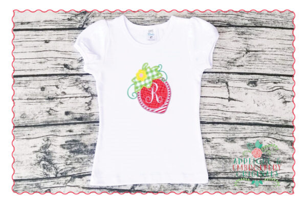 463 Strawberry Monogram Frame Applique Design - Image 5