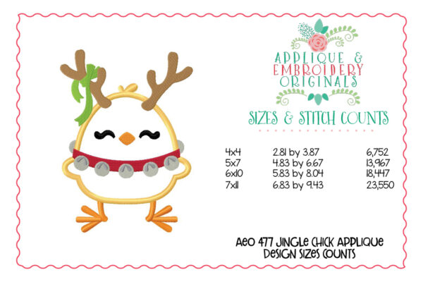 477 Jingle Chick Applique Design - Image 2