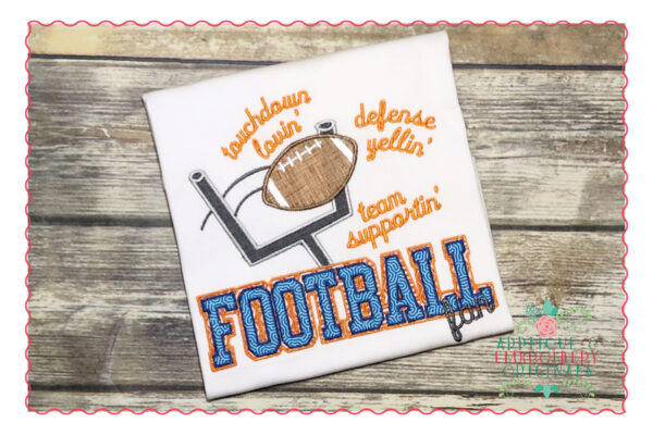 519 Football Fan Goal Post Touchdown Applique Design