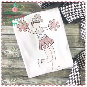 551 Cheerleader Spirit Sketch Quick Embroidery Design