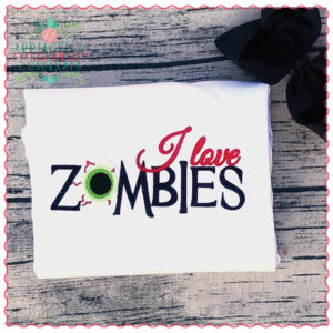 652 I Love Zombies Applique Design