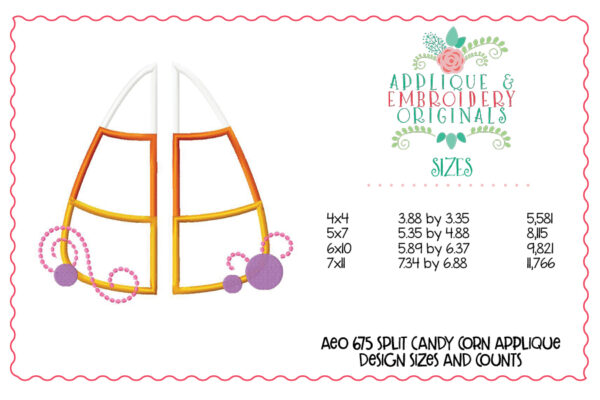 675 Split Candy Corn Applique Design - Image 4