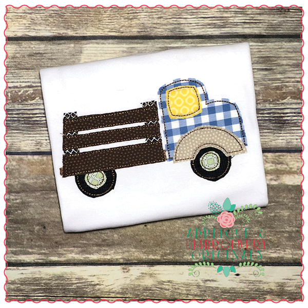 683 Antique Vintage Truck Simple Stitch Applique Design - Applique ...