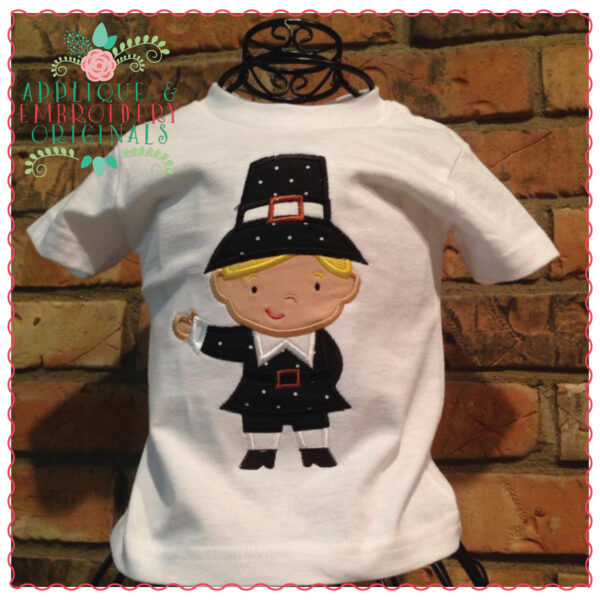 748 Pilgrim Boy Applique Design - Image 2