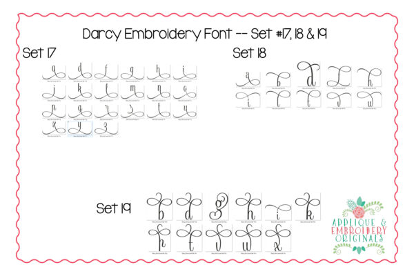 301 Darcy Font with Alternates Embroidery Font - Image 12