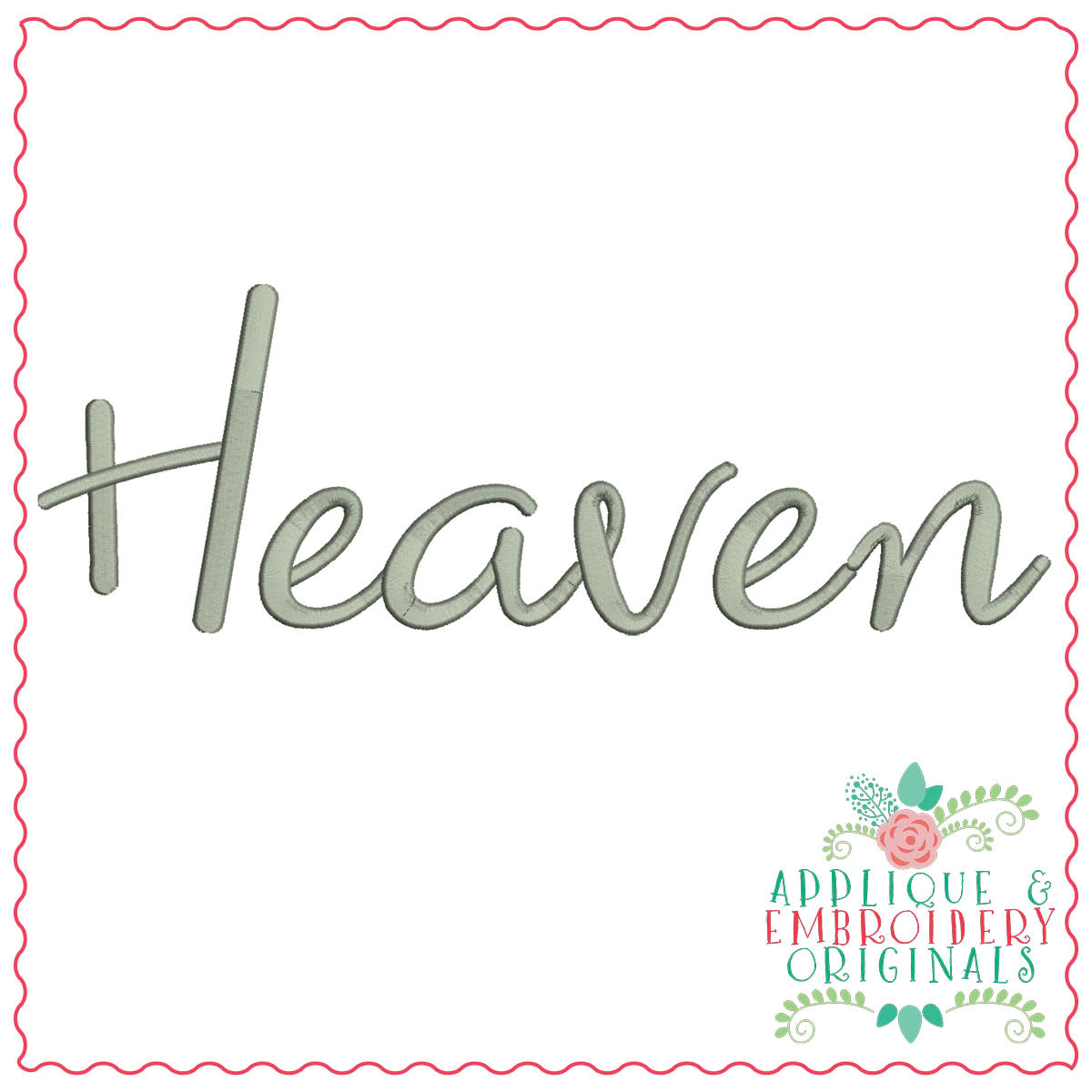 Heaven Embroidery Font Applique Embroidery Originals