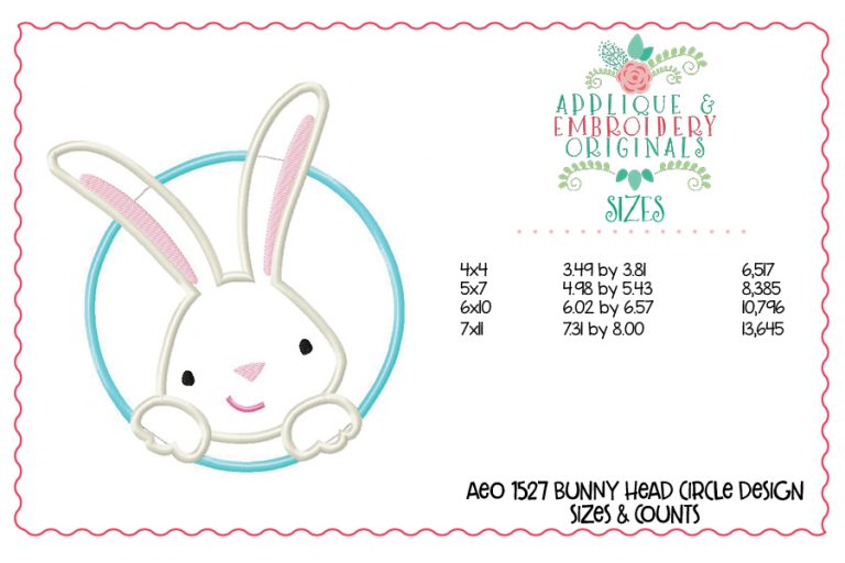 1527 Bunny Head Circle Applique Design - Image 4