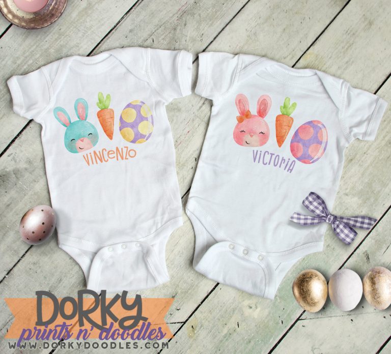 Pink Bunny Trio Watercolor Printable Art - Image 2