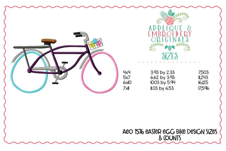 1576 Easter Egg Bike Applique Design - Image 4