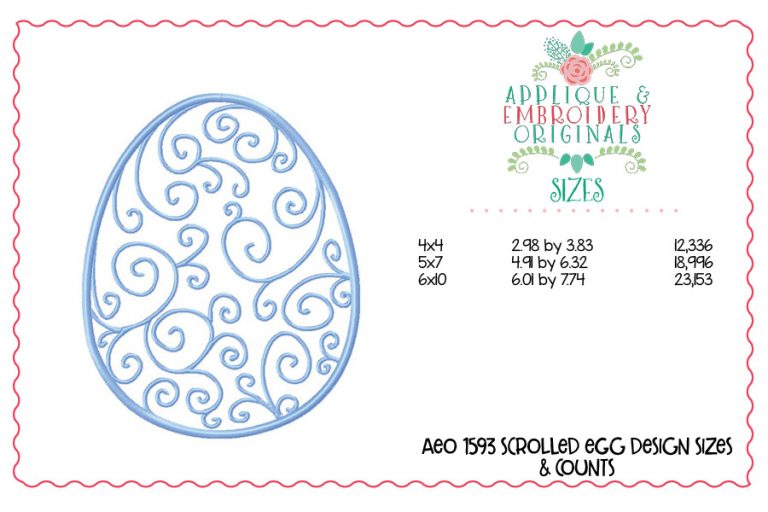 1593 Scrolled Egg Applique Design - Image 4