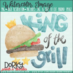 King of the Grill Watercolor Printable Art