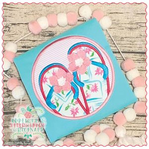 1708 Flip Flops in Circle Applique Design