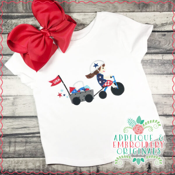 1762 FOJ Tricycle Girl Applique Design - Image 2