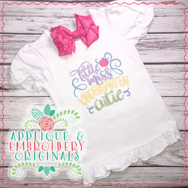 1869 Little Miss Kindergarten Cutie Embroidery Design - Image 2