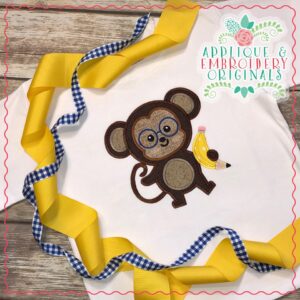 1882 Monkey Pencil Boy Applique Design